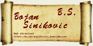 Bojan Šiniković vizit kartica